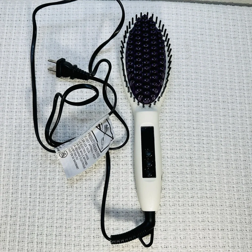 INSTYLER Straight‎ UP Ceramic Straightening Brush Model 00484 White DK818-Tested